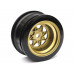 Classic Fake Tire Wall Wheel Set (2Pcs) Gold For 1/10 RC Car (6mm Offset)