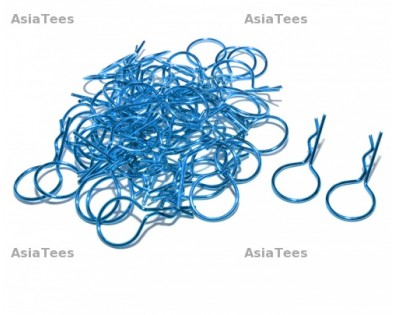 Large-Ring Body Clips 50 pcs Blue (32 mm)