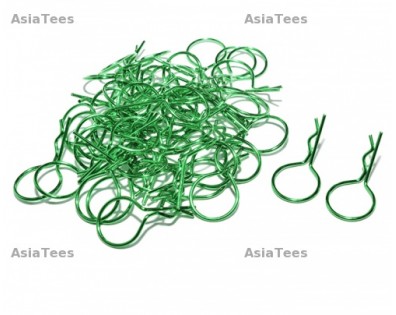 Large-Ring Body Clips 50 pcs Green (32 mm)