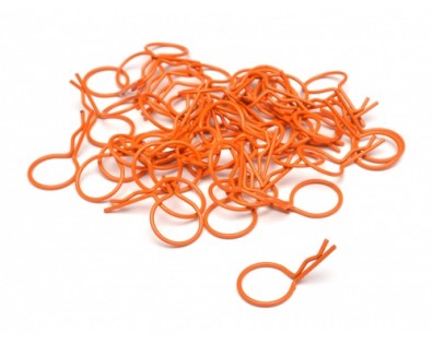 Large-ring Body Clips 50 pcs Orange (32 mm)