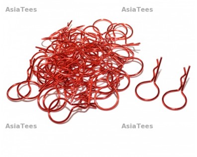 Large-Ring Body Clips 50 pcs Red (32 mm)