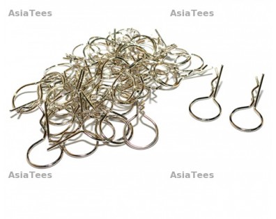 Large-Ring Body Clips 50 pcs Silver (32 mm)