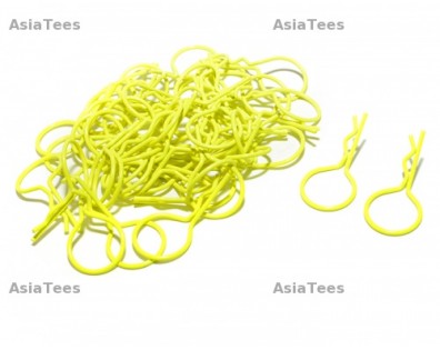 Large-Ring Body Clips 50 pcs Yellow (32 mm)