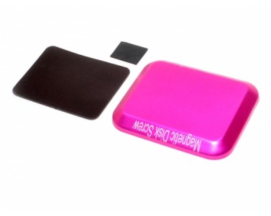 Aluminum Screw Tray With Magnetic Pad For RC Car (108MM X88MM) Pink