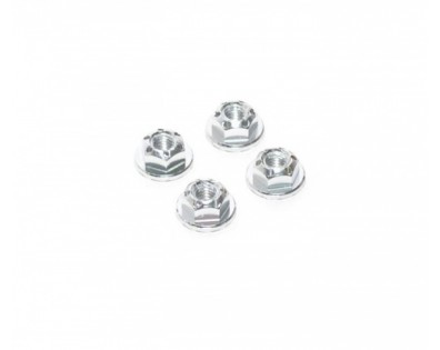 Realistic Aluminum Serrated Wheel Locknut (4 pcs) Silver