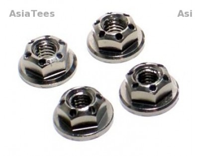 Realistic Aluminum Serrated Wheel Locknut (4 pcs) Titanium