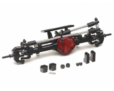 Complete Assembled Scale PHAT Front Axle Version 2 for D90/D110 Red