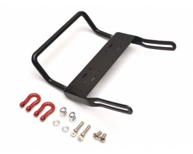 Steel Front Bumper A With Towing Hooks  - 1 Set Black