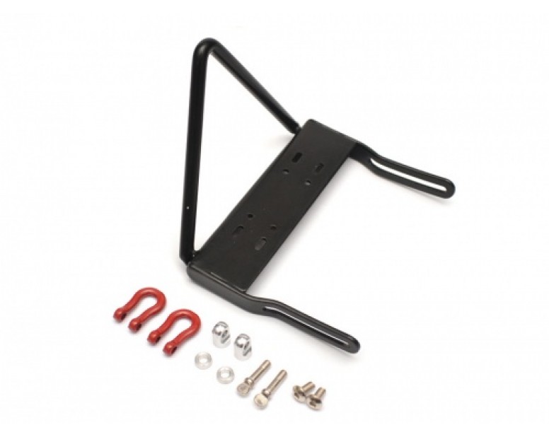 Steel Front Bumper B With Towing Hooks  - 1 Set Black