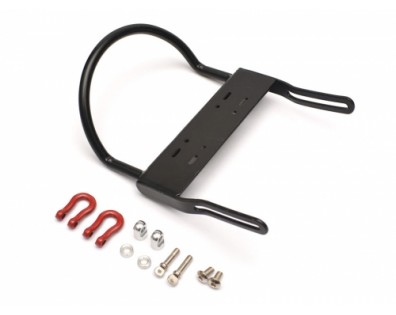 Steel Front Bumper C With Towing Hooks  - 1 Set Black