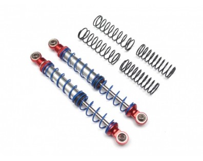 Aluminum Double Spring Shocks 100mm (2) for Crawlers Red