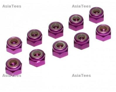 M4 Aluminum Lock Nut (10) Purple