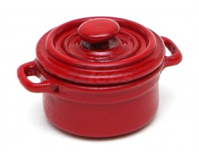 Scale Accessories - Ceramic Cooking Pot Red