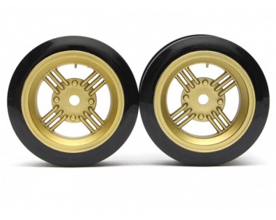 Classic Fake Tire Wall Wheel Set (2Pcs) Gold For 1/10 RC Car (3mm Offset)