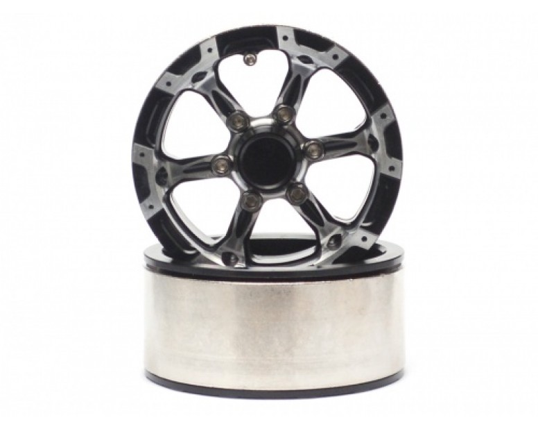 Gemini™ 1.9 High Mass Beadlock Aluminum Wheels Spoke-6 (2) Black
