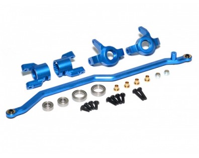 Front Knuckle,C-Hub Steering and Steering Link Combo Set - 3 Items Blue