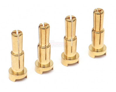 4/5mm male Bullet Plug Common Fit for 4mm and 5mm Female Gold Bullet Connector (4) Gold