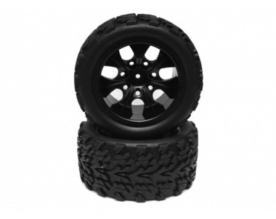 2 In 1 1/10 Monster Truck Wheel & Tire Set 7 Spoke Patter B