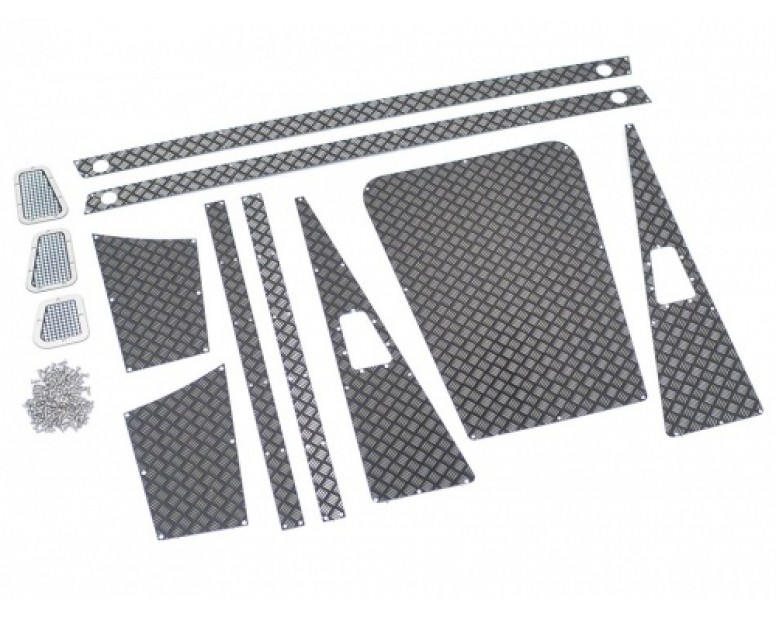 Stainless Steel Diamond Plate Accessory Pack for Defender Pickup Truck D90/D110 Black