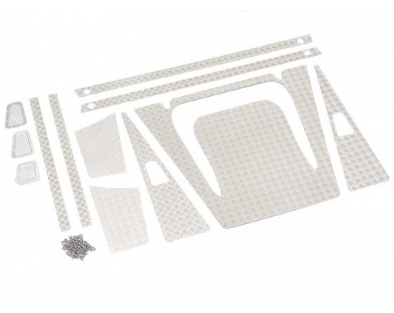 Stainless Steel Diamond Plate Accessories Pack for Defender Wagon D90/D110 Silver
