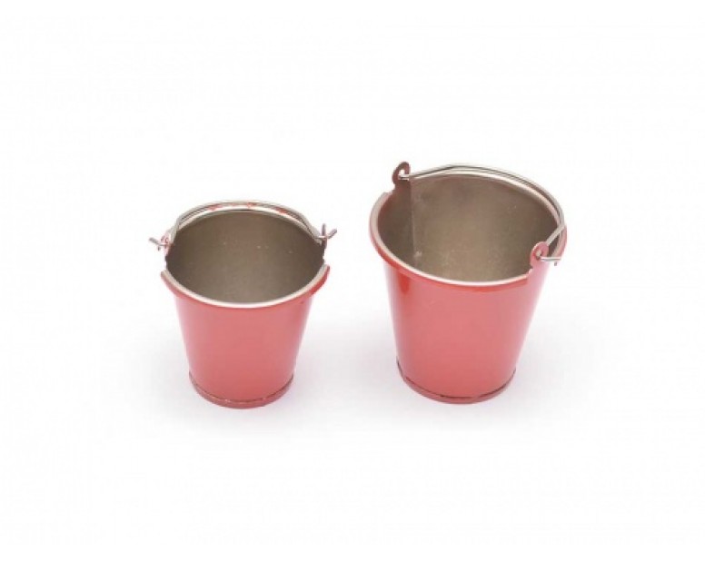 RC Scale Accessories - Iron Bucket Small & Large 1 Pair Red