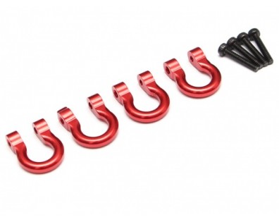 Aluminum Towing Hook for RC Crawler (4) Red