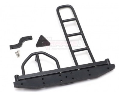 Steel Rear Bumper W/ Ladder and Wheel Carrier Black Black