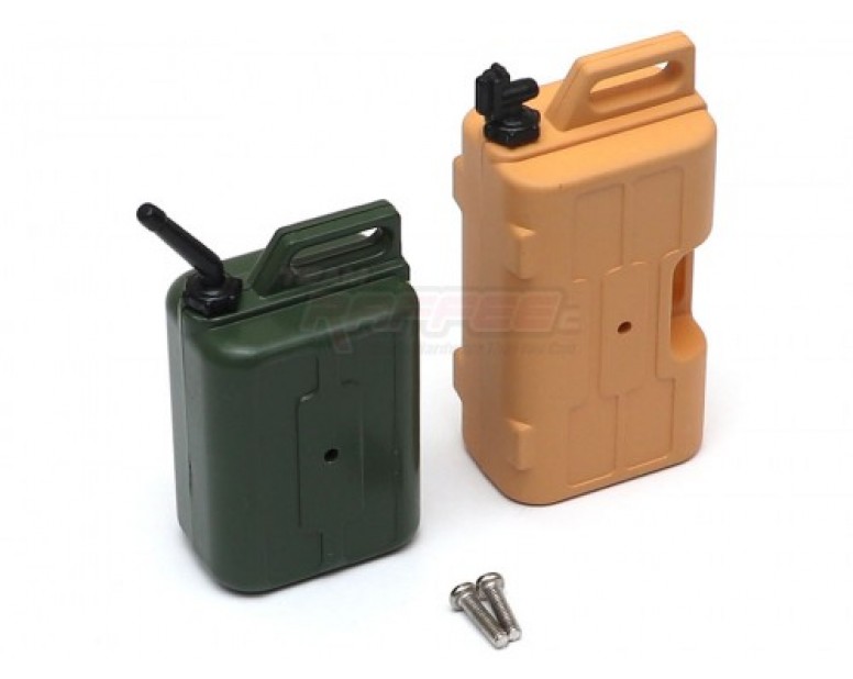 Scale Accessories 1/10 Jerrycan Fuel Tanks Plastic Green/Beige