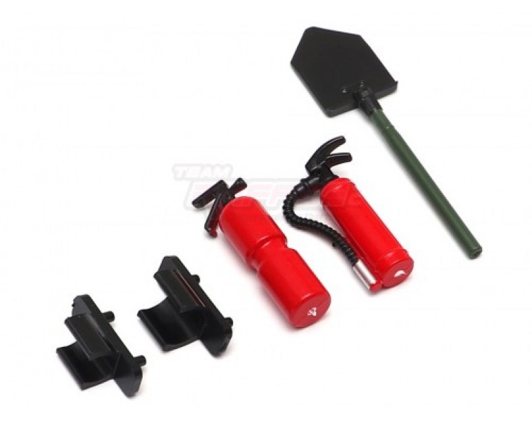 Scale Accessories Fire Extinguishers & Military Shovel