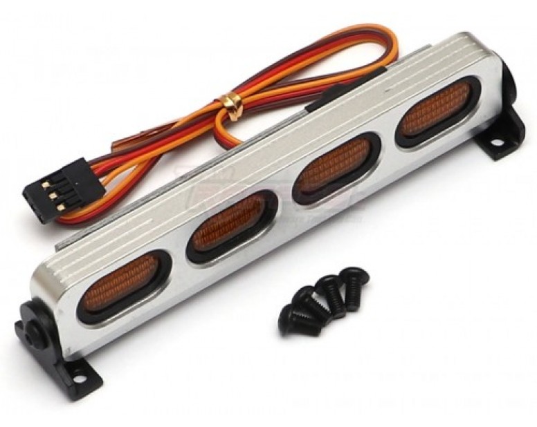 Multi Function Aluminum LED Light Bar 5 Modes for 1/10 1/8 Rock Racing Yellow