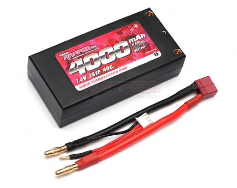 LiPo Battery Short Size 7.4V 4000mAh 40C w/ T Plug Connector