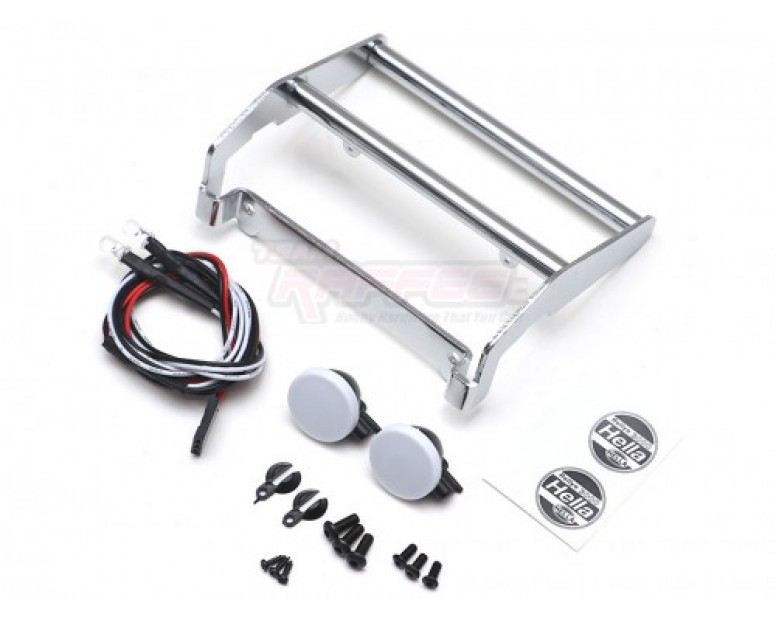 CNC Aluminum Front Bumper with LED for TRX4 Ford Bronco Silver