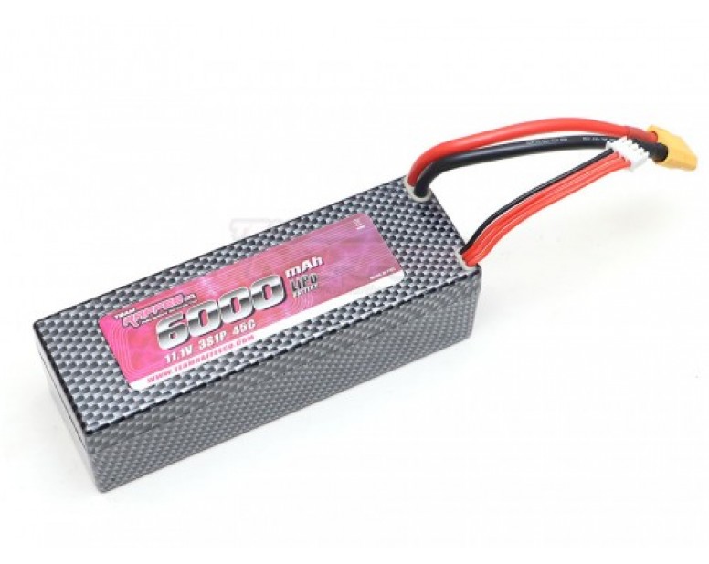 11.1V 6000mAh 3S 45C Lipo Battery XT60 Plug Hard Case Pack