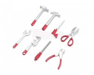 Scale Accessories -  Cast Alloy Toolset 9pcs Red
