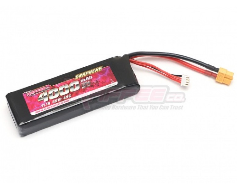 11.1V Low-Profile 4000mAh 45C Graphene 3S LiPo Soft Case Battery Pack XT60 Plug