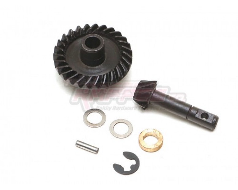 Heavy Duty Bevel Helical Gear Set 27T/10T for Scale PHAT Axle Defender D90/D110 Black