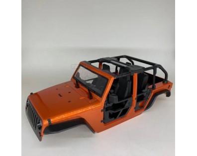 Fab Fours Full Tube Doors  & Open-Top Rubicon Hard Body for 1/10 Crawler 313mm Kit Version Orange