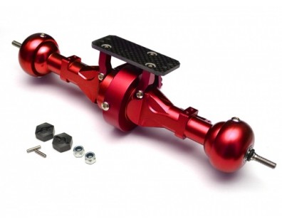 Complete Aluminum Rear Axle for SCX-10 AX10 Red