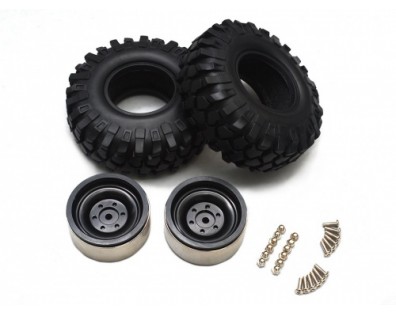 1.9 High Mass Wheel & Tire set for Crawler Black