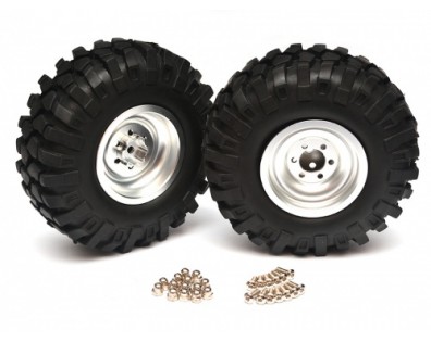 1.9 High Mass Wheel & Tire set for Crawler Silver