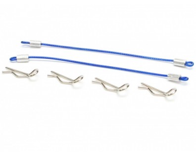 1/10 Car Body Clip with 80mm Cable (4) Blue
