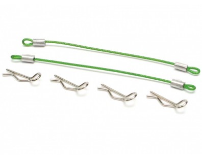 1/10 Car Body Clip with 80mm Cable (4) Green