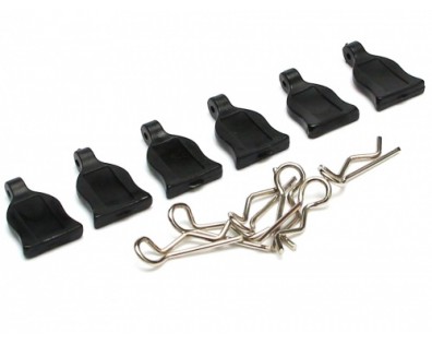 RC Body Clip With Rubber Tab (6) Black