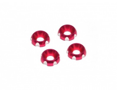 Aluminum Round Washers Screw Cups Red