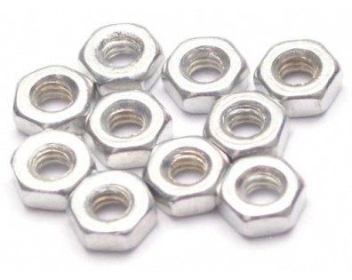 Aluminum Steel Hex Nuts M2 (10) Silver