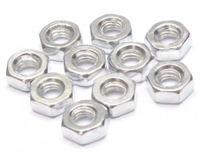 Aluminum Steel Hex Nuts M3 (10) Silver