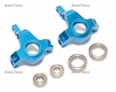 Aluminium Front Knuckle With Bearings - 2 Pcs Blue