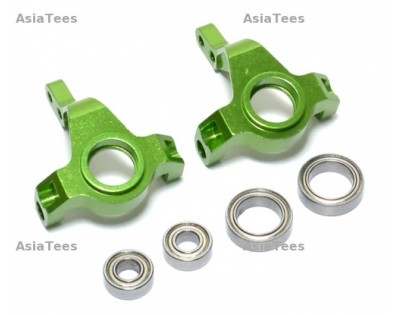 Aluminium Front Knuckle With Bearings - 2 Pcs Green