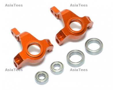 Aluminium Front Knuckle With Bearings - 2 Pcs Orange