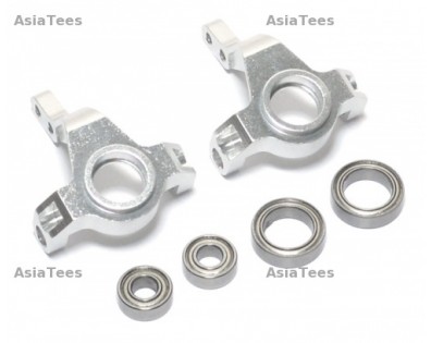 Aluminium Front Knuckle With Bearings - 2 Pcs Silver